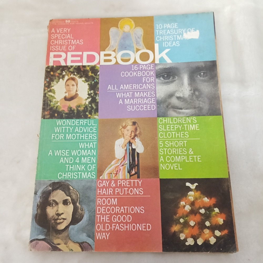 Vintage Redbook Magazine December 1968 Christmas Issue Cookbook Stories Novel